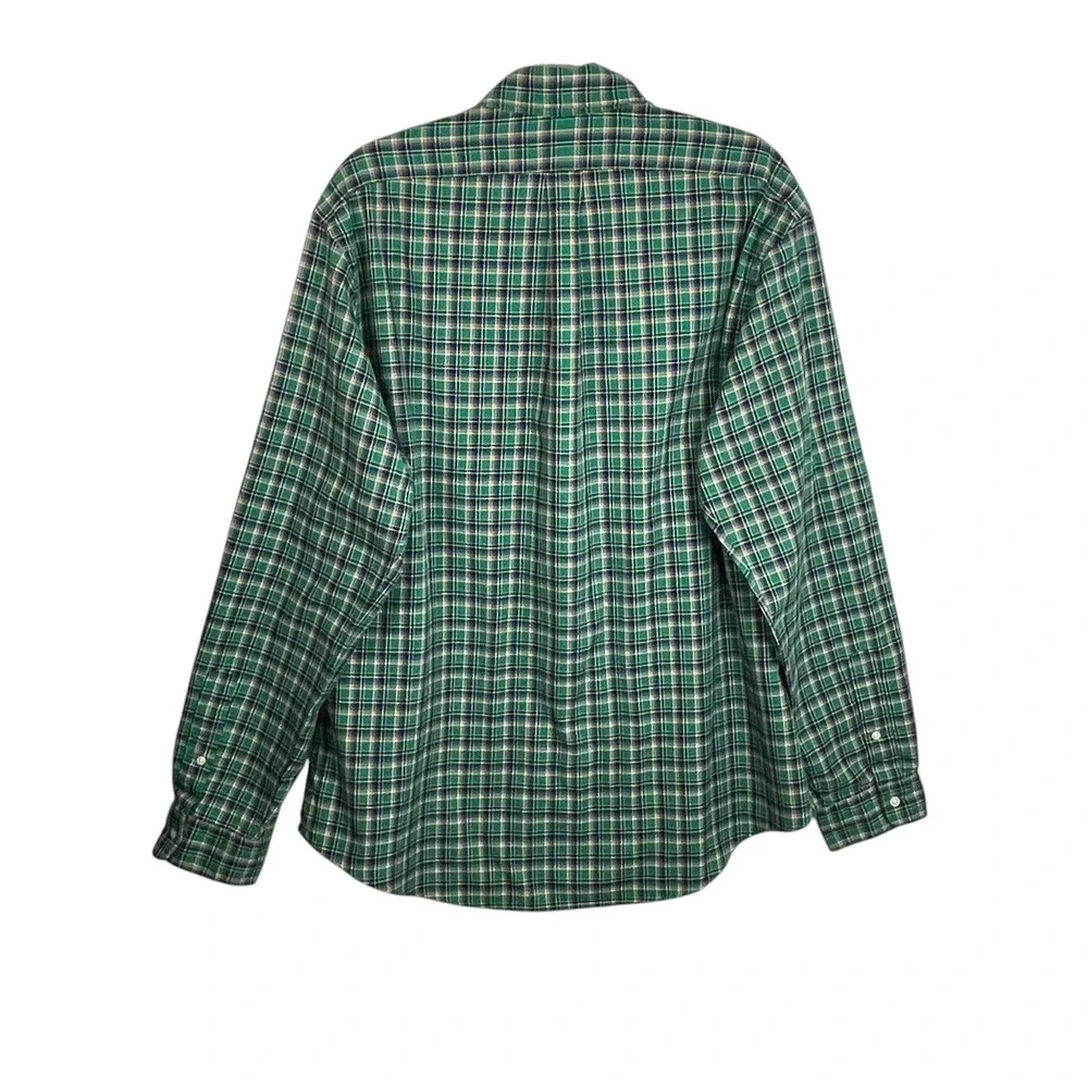 Polo Ralph Lauren Mens XL Custom Fit‎ Green Plaid Button Down Long Sleeve Shirt